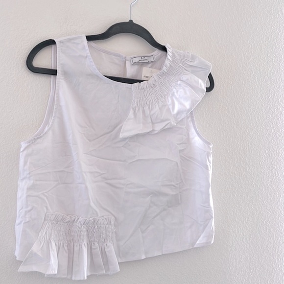 SP sleeveless ruffle trim cropped blouse Sz L NWT - Picture 8 of 8